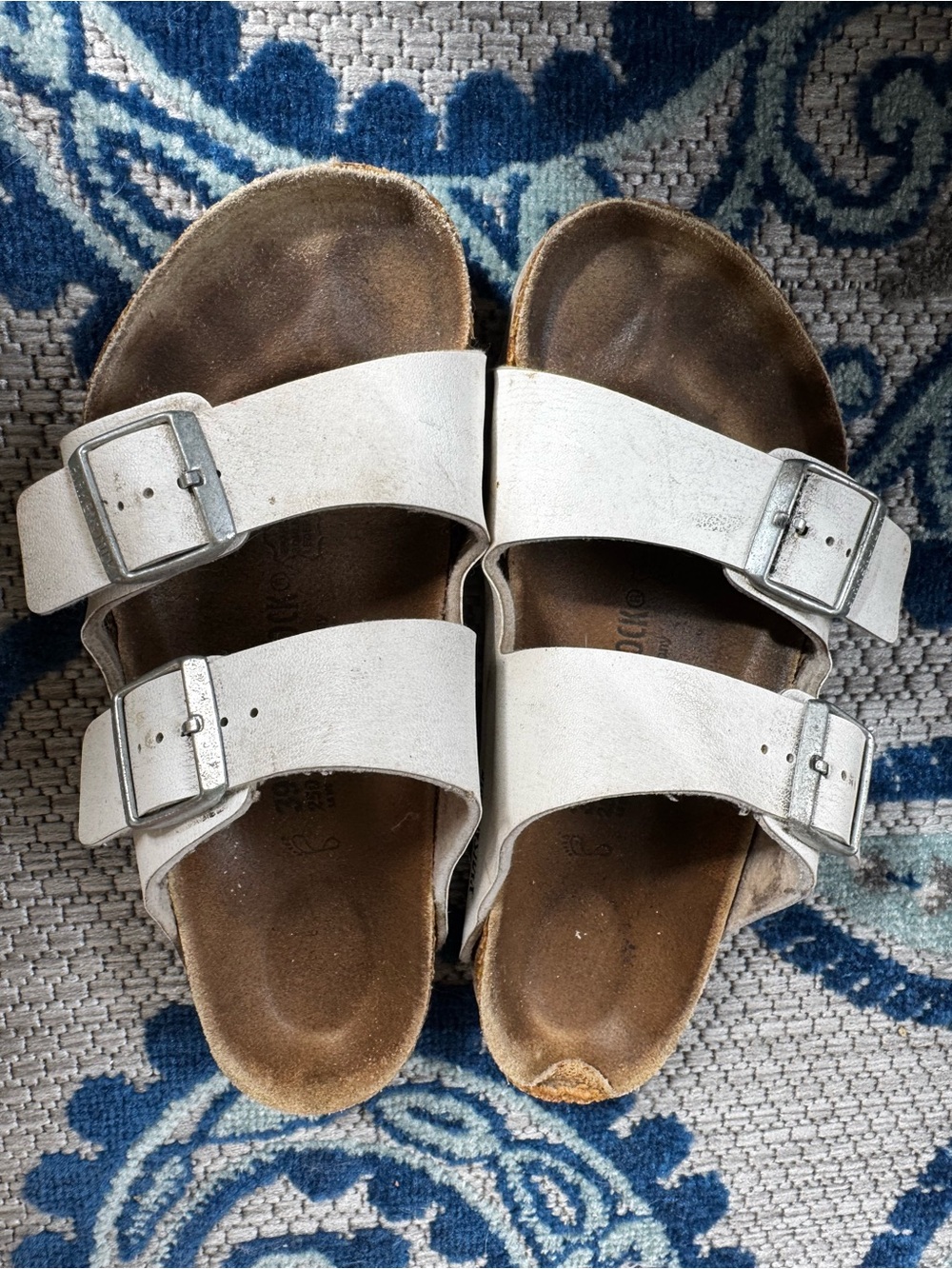 Birkenstock Women’s Arizona White Birko-Flor Sandals - Size 8-8.5
